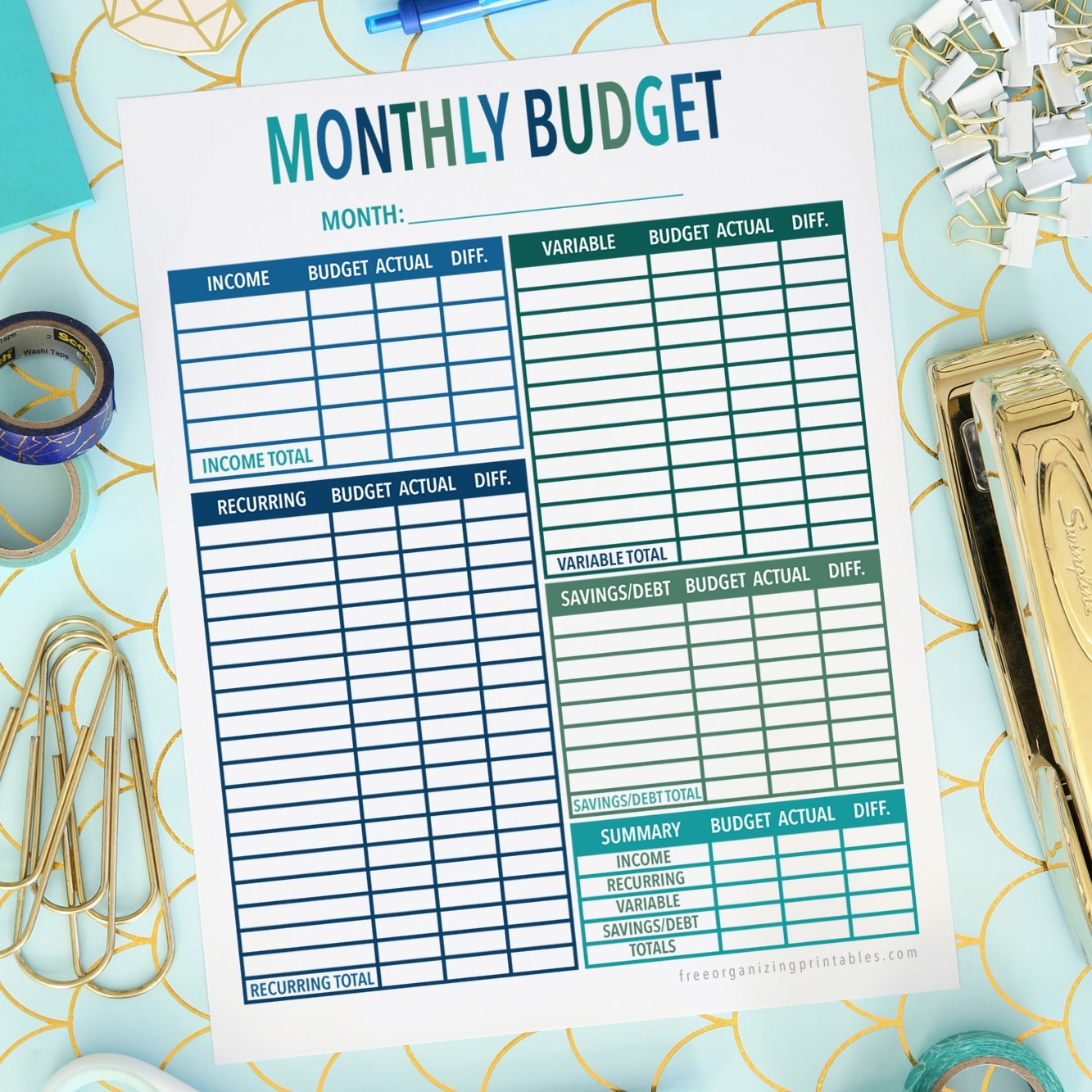 Free Printable Budget Worksheet Free Organizing Printables 