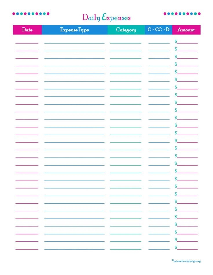 Free Printable Business Expense Tracker Printable Calendars AT A GLANCE
