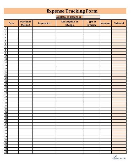 Free Printable Business Expense Tracker Tuberolf