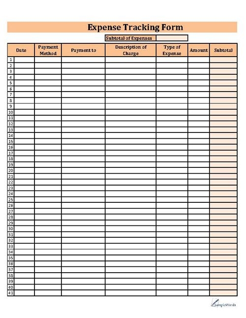 Free Printable Business Expense Tracker Tuberolf