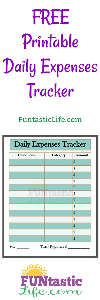 FREE Printable Daily Expenses Tracker Funtastic Life