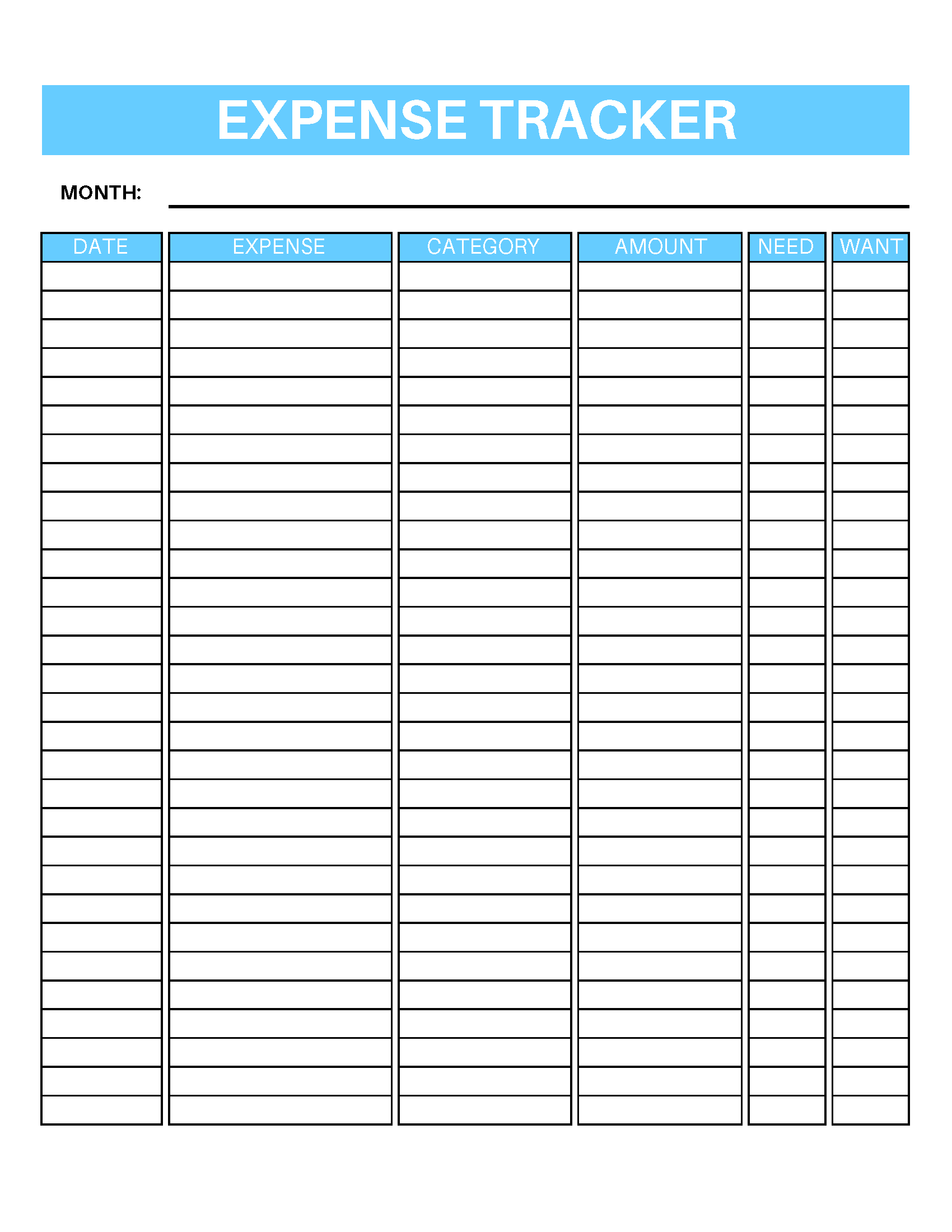 Free Printable Easy Weekly Expense Tracker Goldenrolf