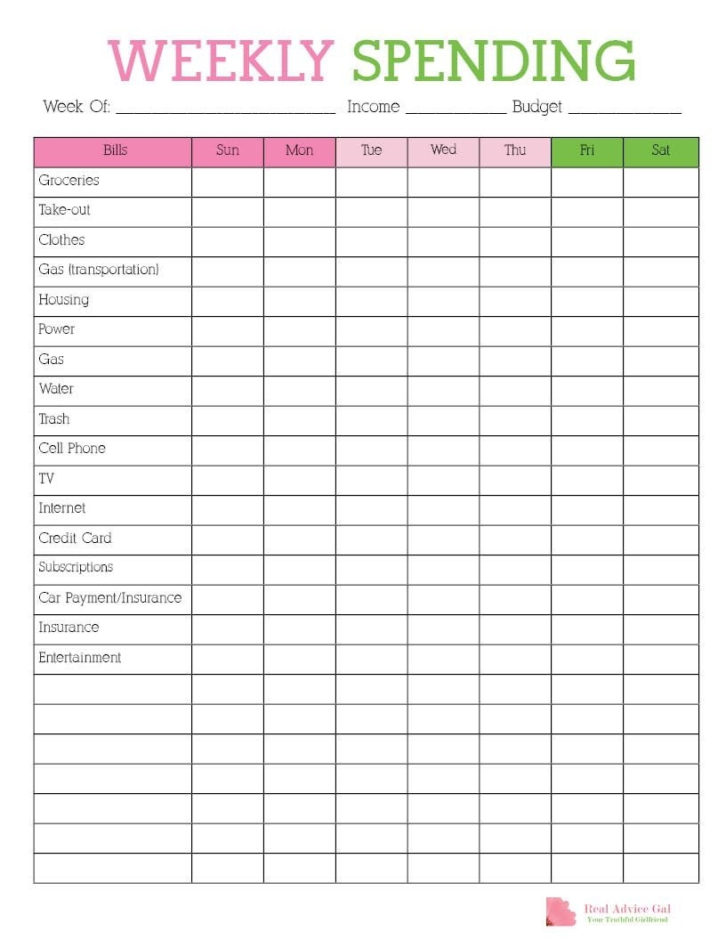 Free Printable Everyday Expense Tracker Pdf Download Free Printable 