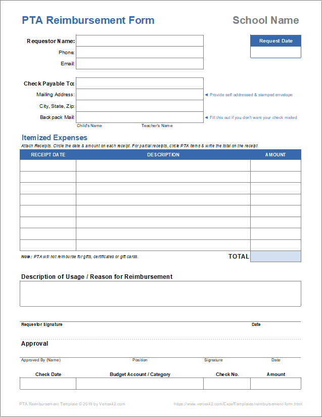 Free Printable Expense Reimbursement Forms Printable Forms Free Online