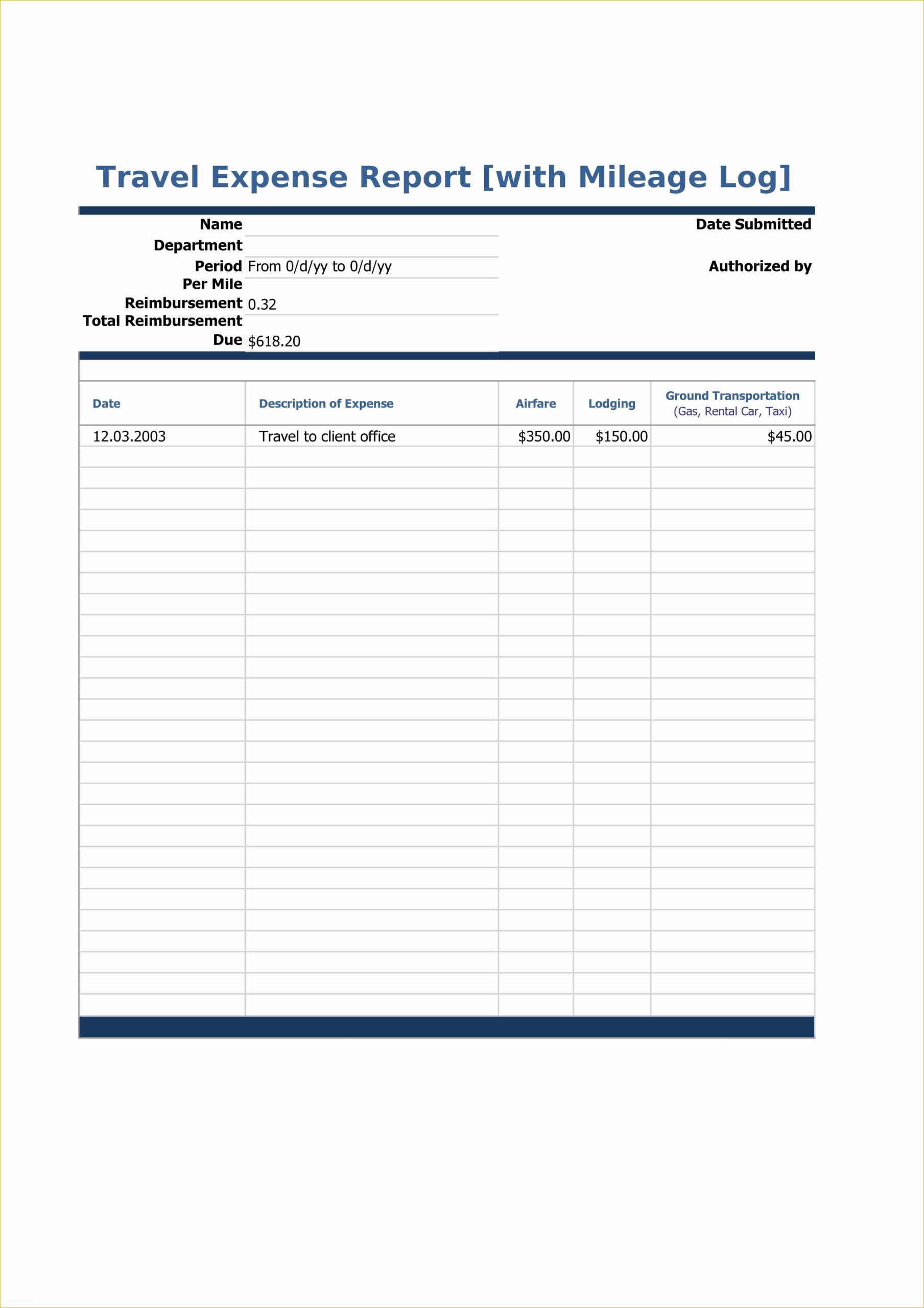 Free Printable Expense Reports Templates Of 40 Expense Report Templates 
