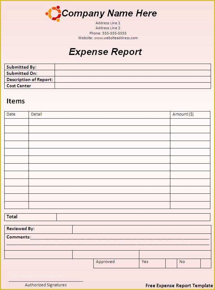 Free Printable Expense Reports Templates Of Printable Expense Report 