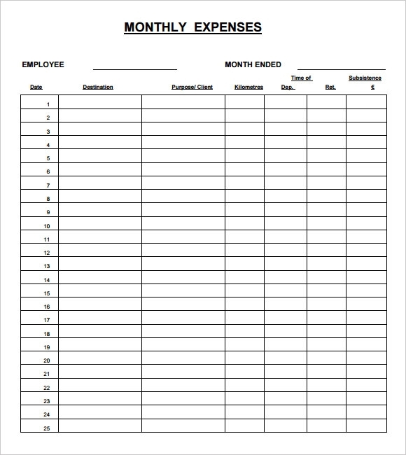 Free Printable Expense Sheet Pdf Budgeting Worksheets