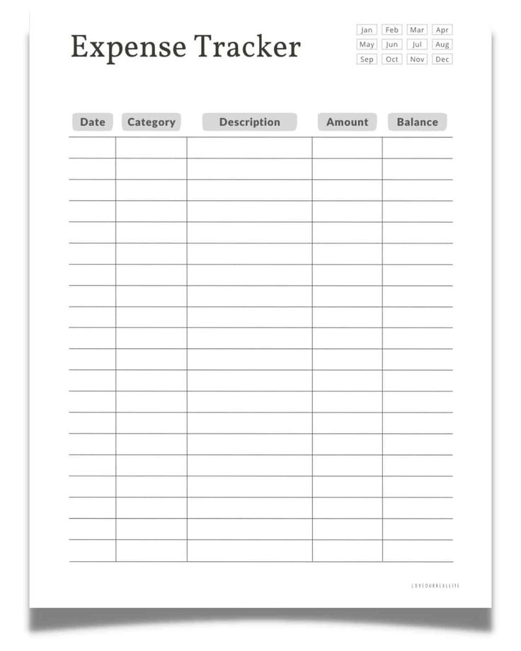 FREE Printable Expense Tracker