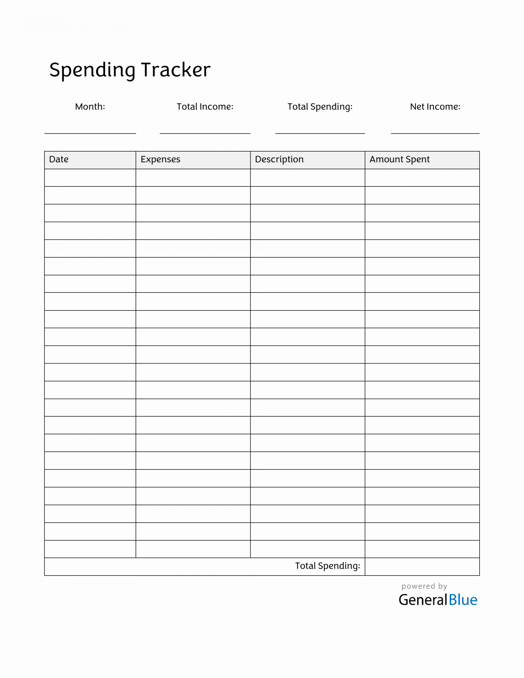 Free Printable Expense Tracker FREE Printable HQ