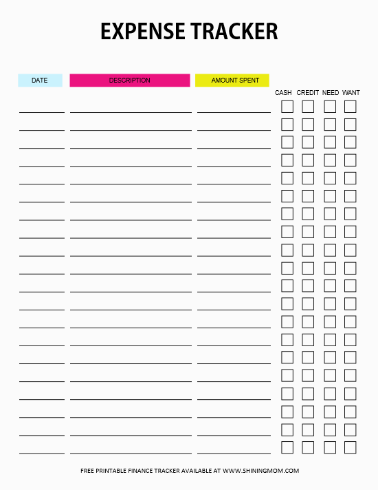 Free Printable Expense Tracker Template Printable Templates Free