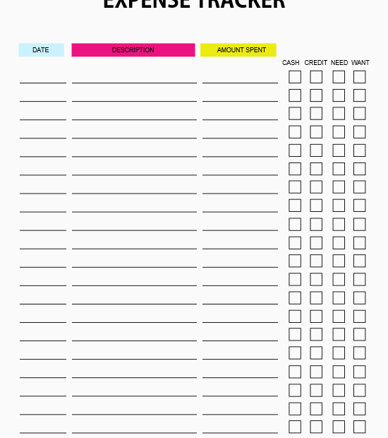 Free Printable Expense Tracker Template Printable Templates Free