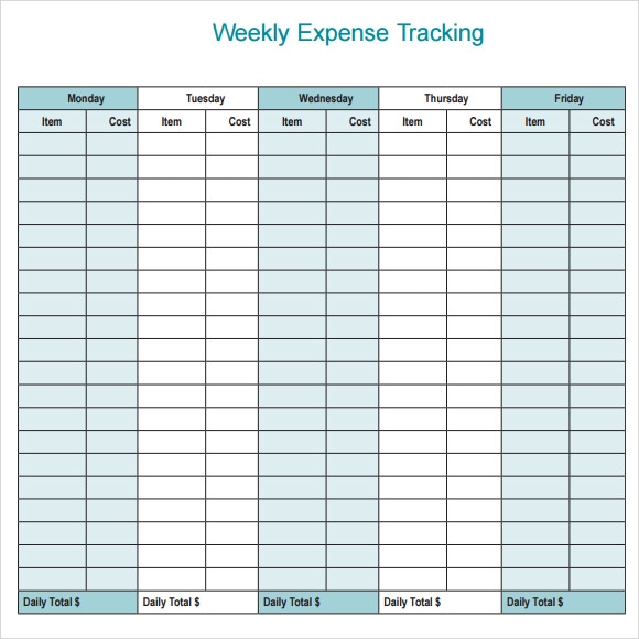 Free Printable Expense Tracking Sheets Printable Online