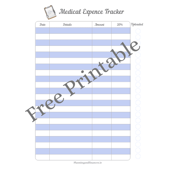 Free Printable Medical Expense Log Free Printable
