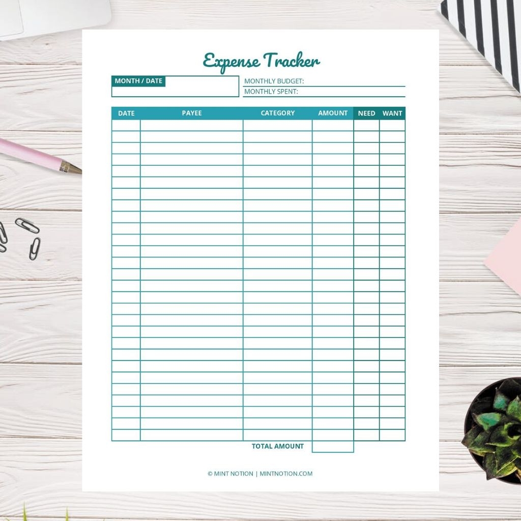 Free Printable Monthly Expense Tracker Printable Limobar