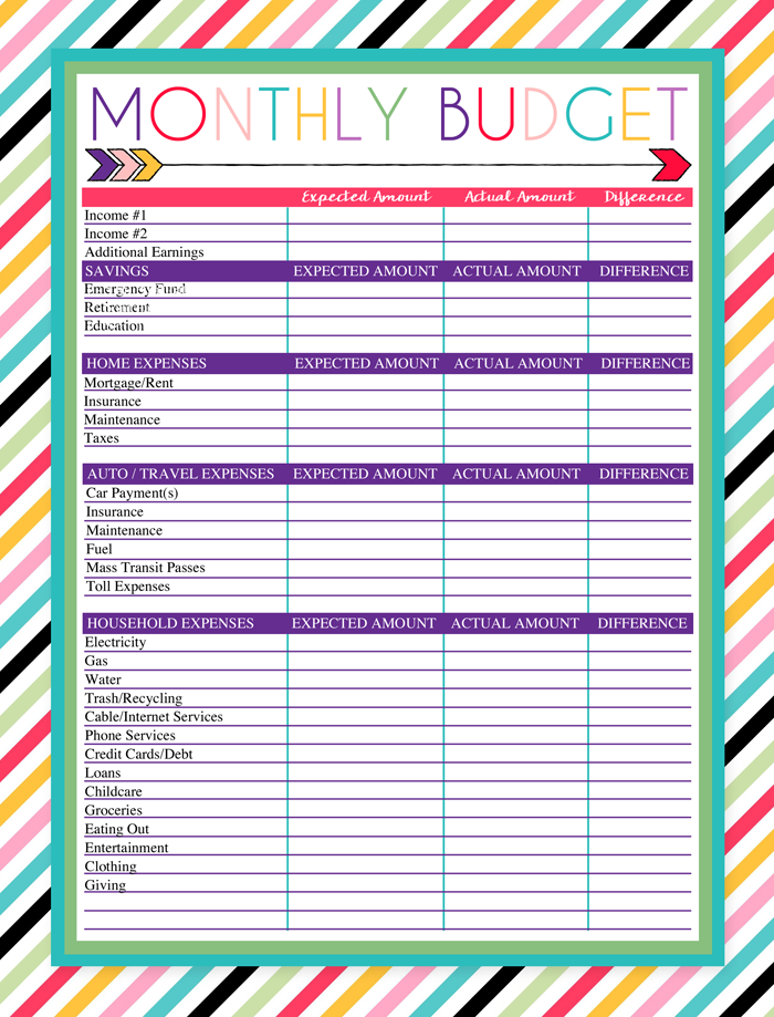 Free Printable Monthly Expenses Free Templates Printable Free Printable Monthly Expenses Free Templates Printable