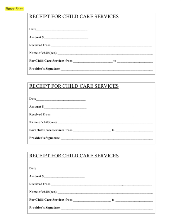 Free Printable Receipt Log Sheet