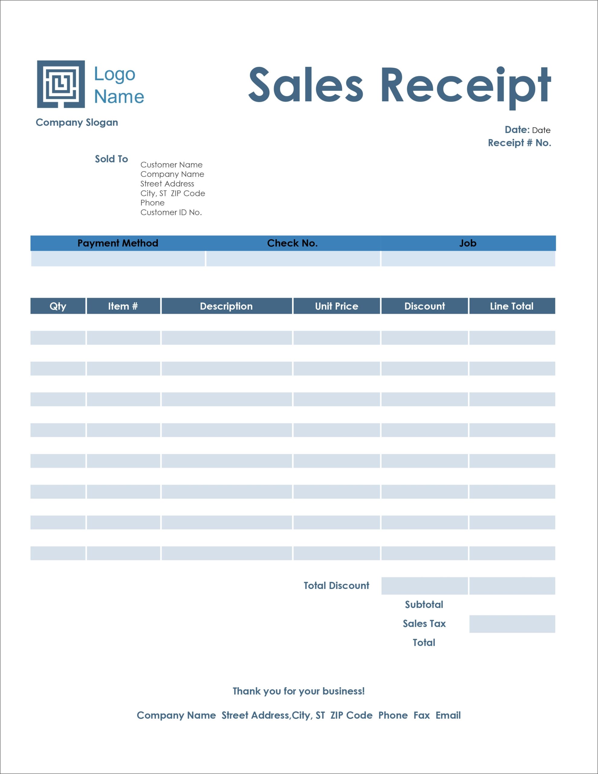 Free Printable Receipt Template Word Printable Free Templates