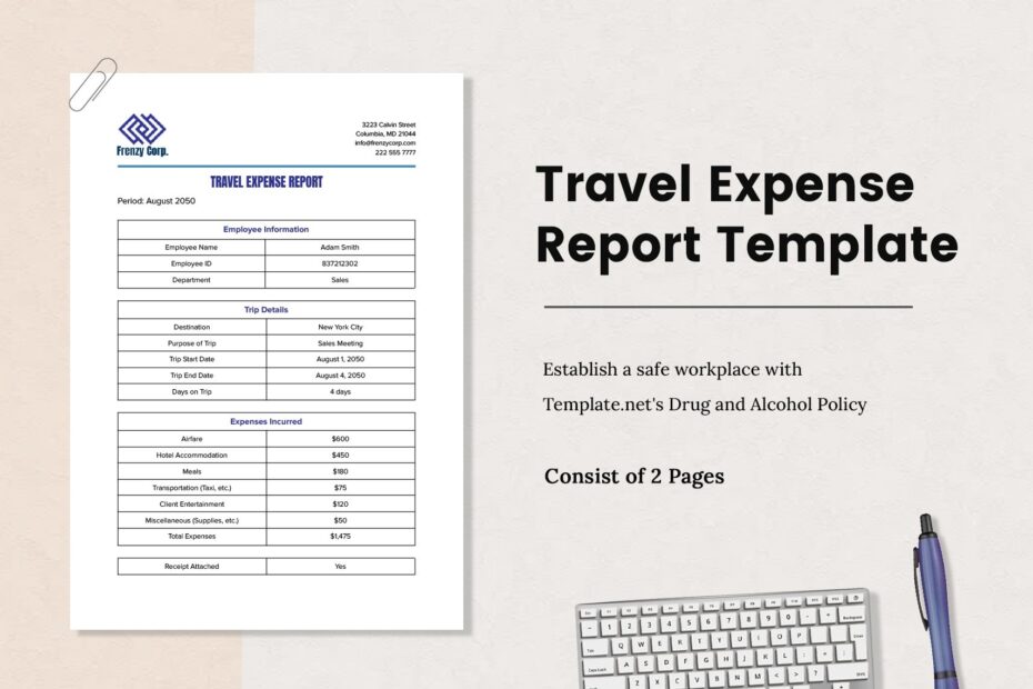 Free Printable Travel Expense Report Download Free Printable Travel