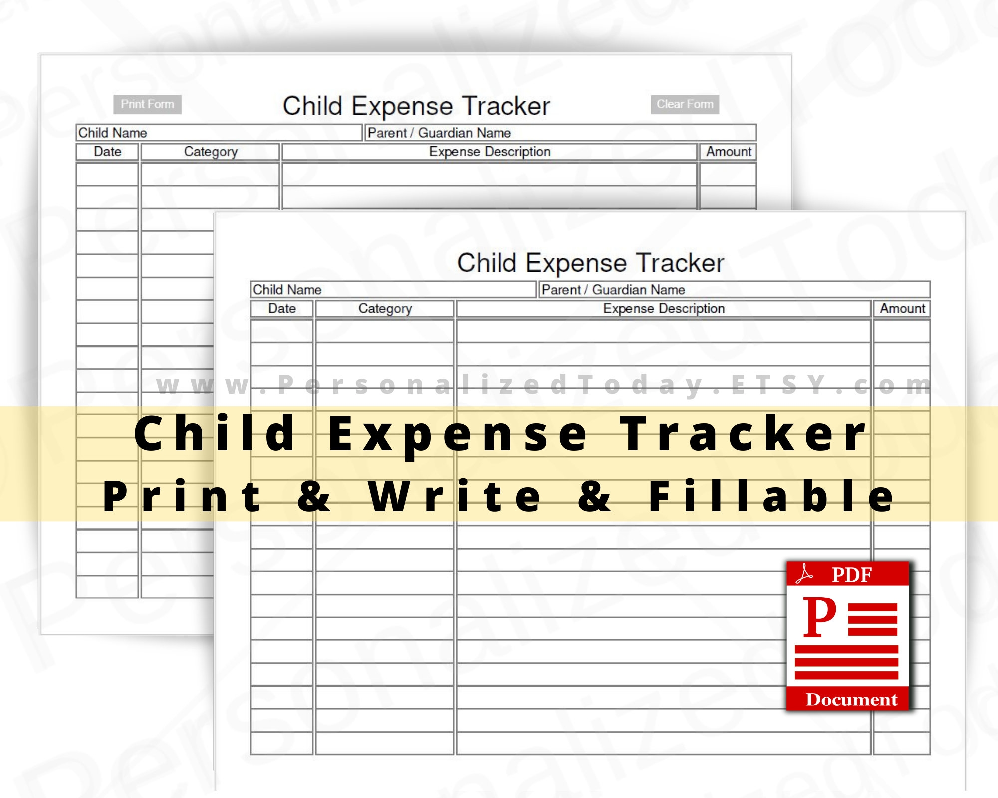 Free Printables Expenses Trackers For Kids Questsir