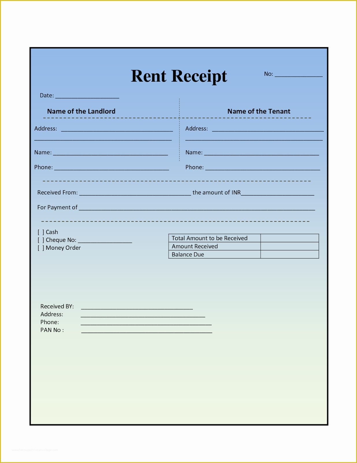 Free Rent Receipt Template Excel Of House Rental Invoice Template In 