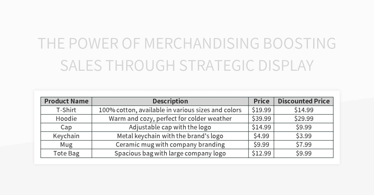 Free Visual Merchandising Templates For Google Sheets And Microsoft 