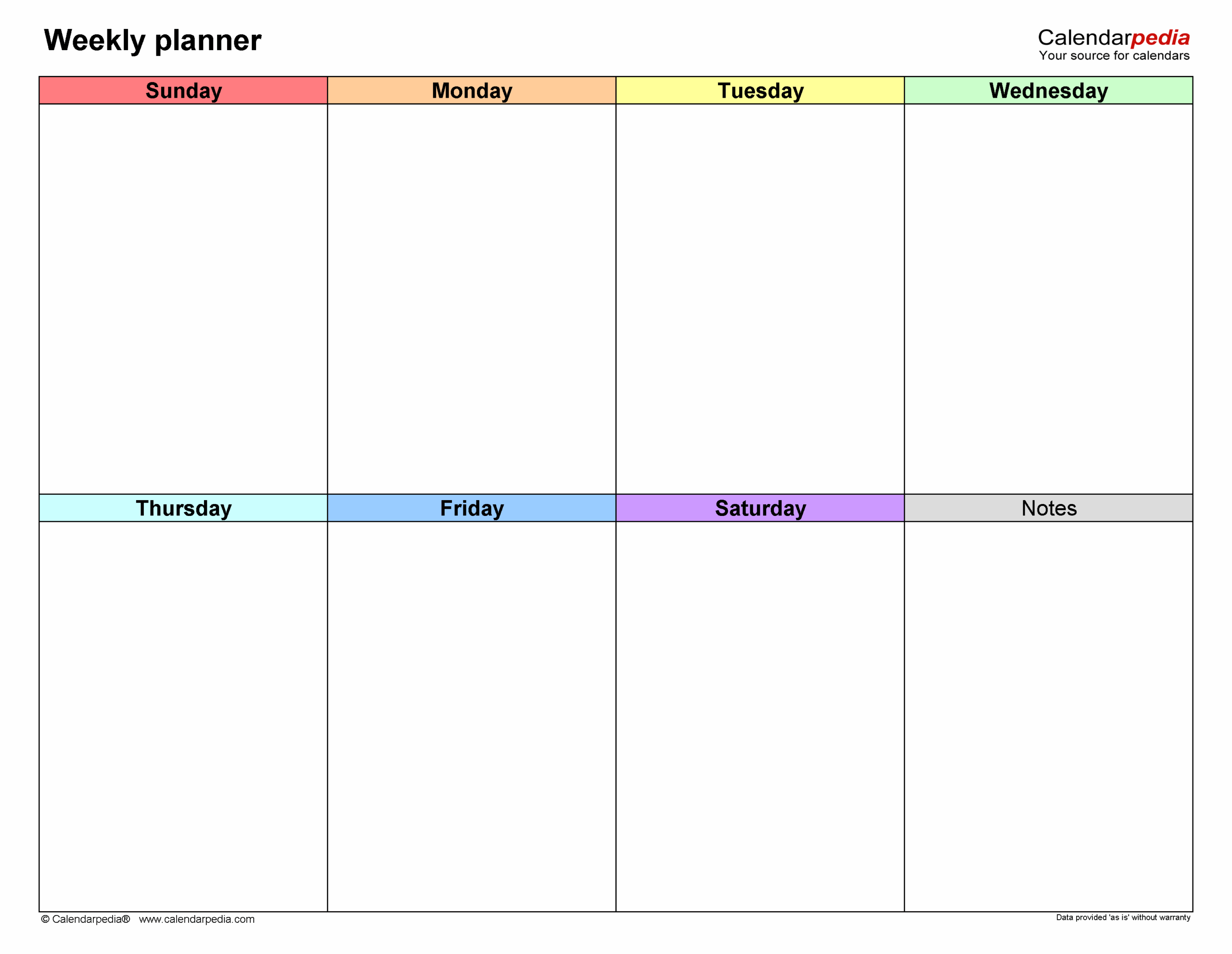 Free Weekly Planners For Microsoft Excel 20 Templates