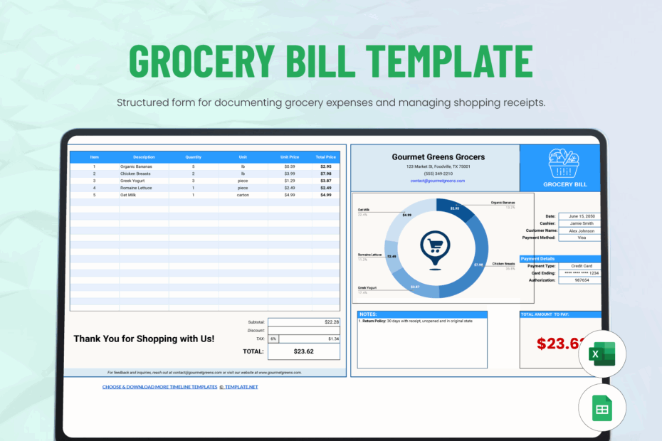 Grocery Templates In Excel FREE Download Template