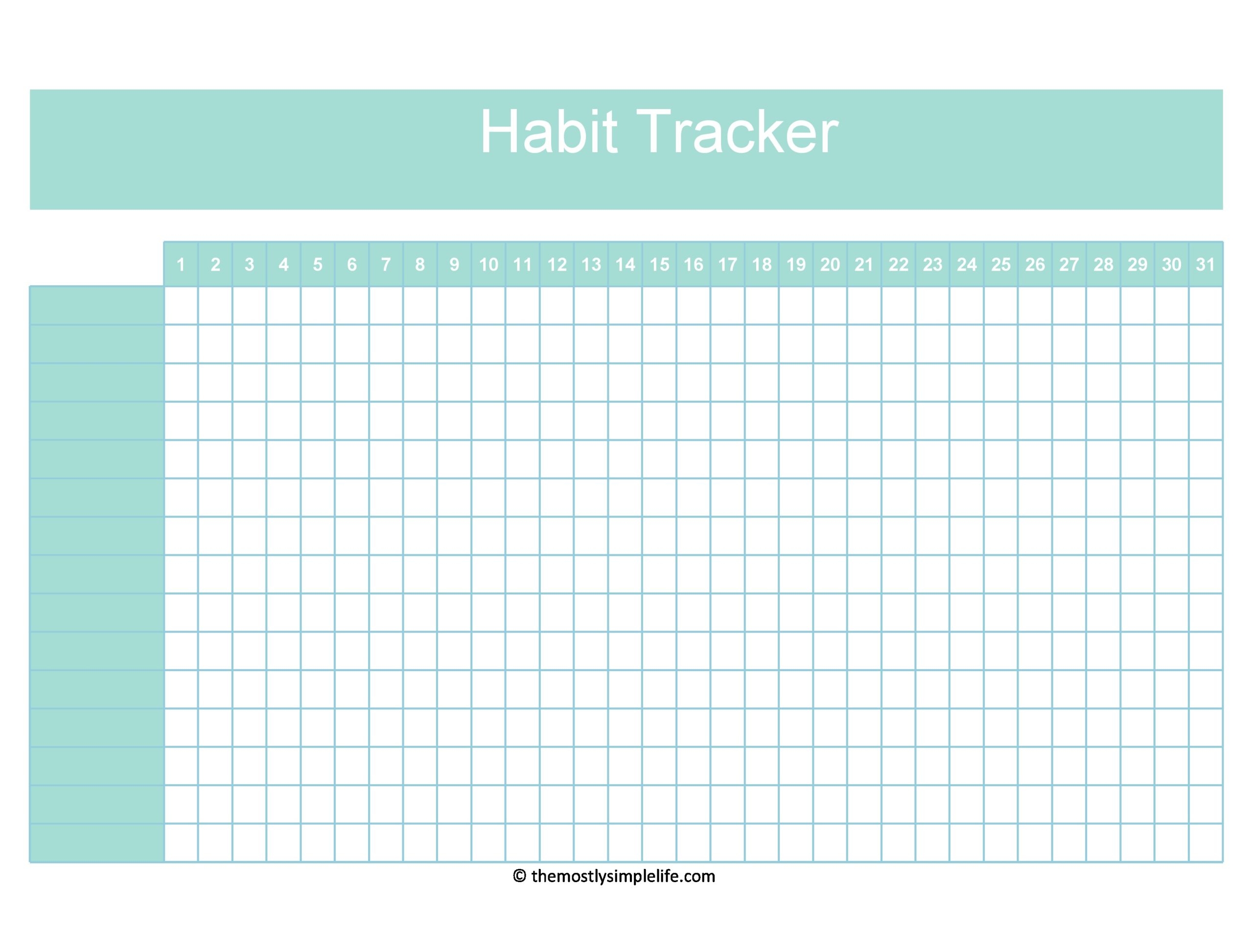 Habit Tracker Excel Template