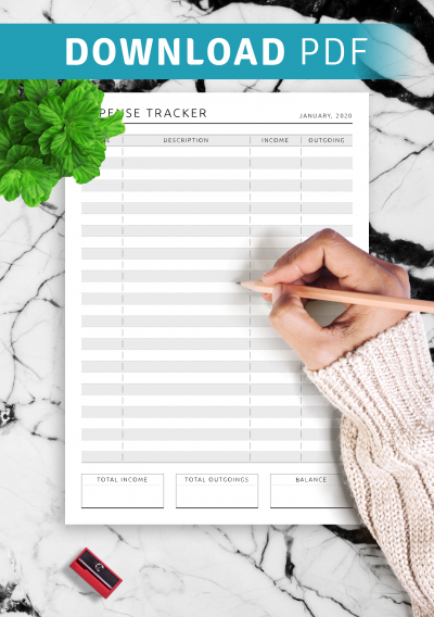 Happy Planner Expense Tracker Half Sheet Printable Frosdbuy