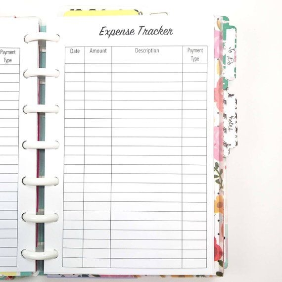 Happy Planner Expense Tracker Half Sheet Printable Reliefhost