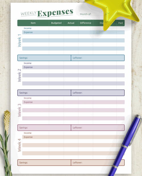 Happy Planner Expense Tracker Printable Fikotek