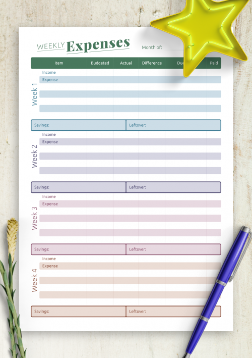 Happy Planner Expense Tracker Printable Fikotek