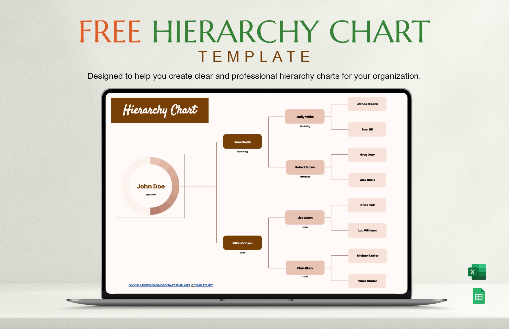 Hierarchy Chart In Excel Template Bilarasa