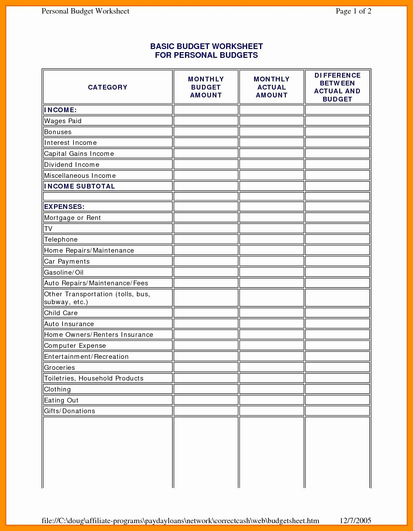 Home Daycare Income And Expense Worksheet Db excel