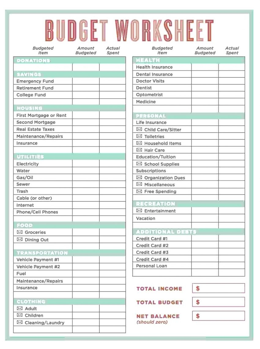 Household Budget Template Excel Templates Corepolf