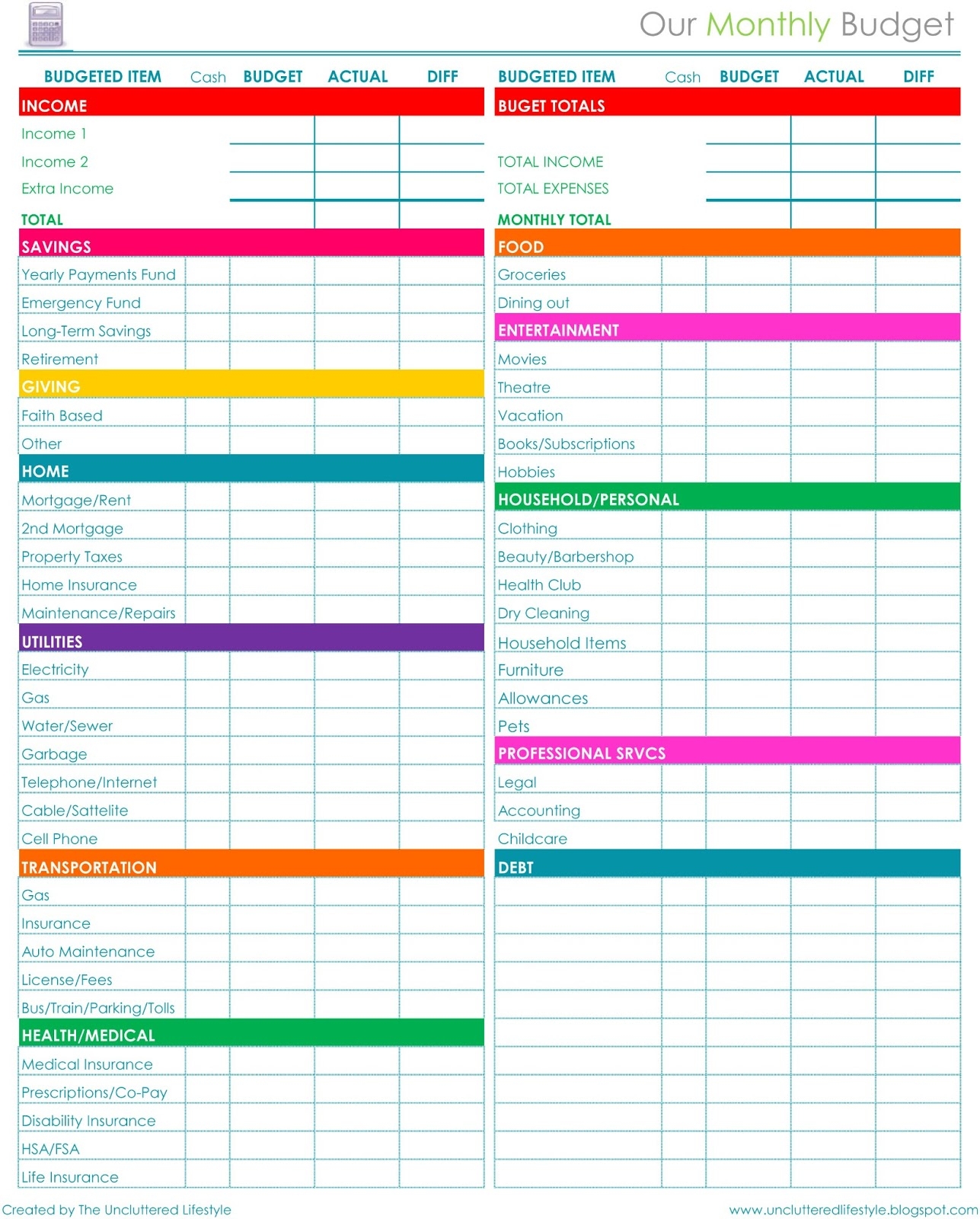 Household Budget Template Excel Templates Tolfmass