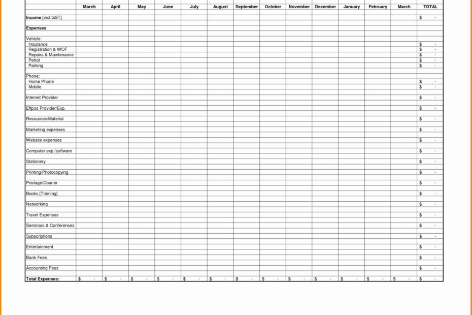How To Set Up Spreadsheet For Expenses In Excel Spreadsheet For