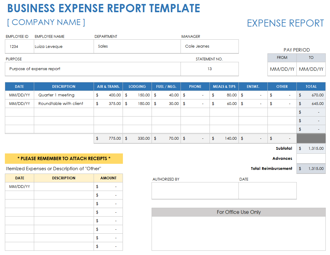 How To Use Expense Report Template In Excel Infoupdate