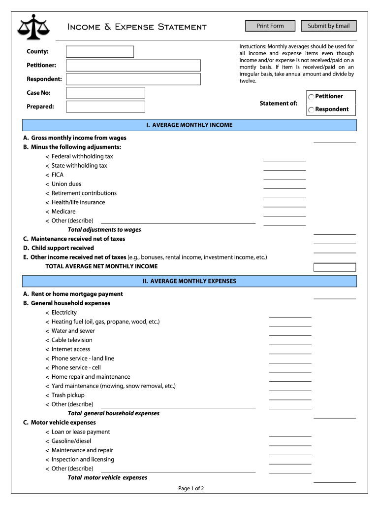 Income And Expense Form Pdf Fill Online Printable Fillable Blank 