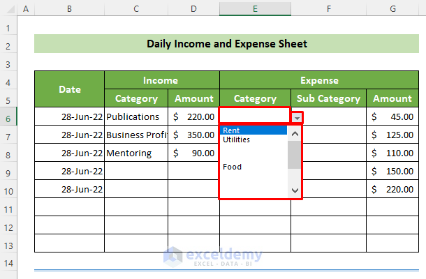 Income And Expense Tracker Excel Template Seryvi