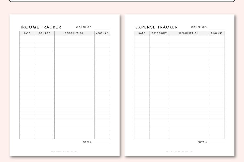 Income And Expense Tracker Printable Expense Tracker PDF Expense