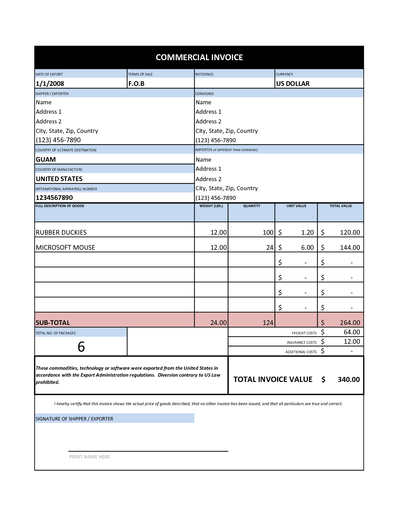 Invoice Excel Template Db excel