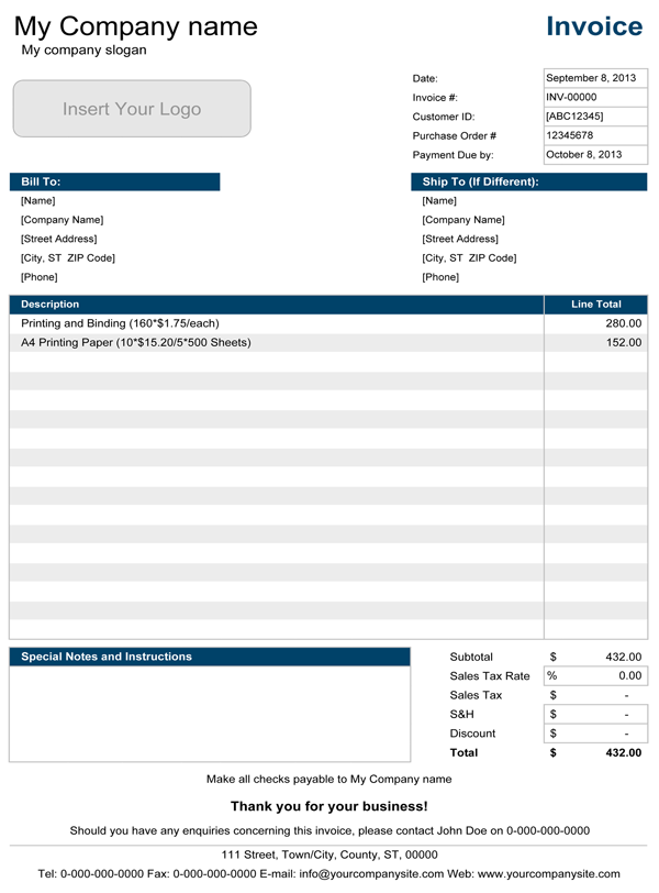 Invoice Template Excel FREE DOWNLOAD Freemium Templates