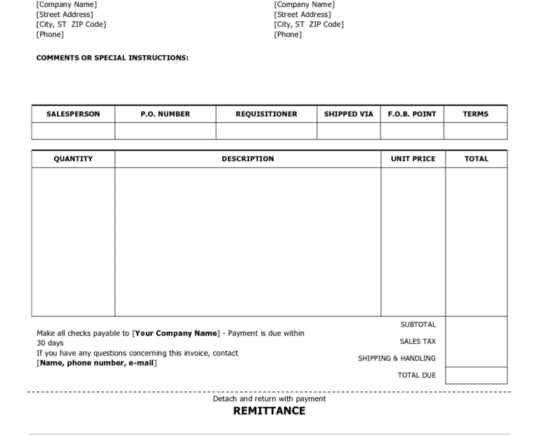 Invoice Templates Printable Free Db excel