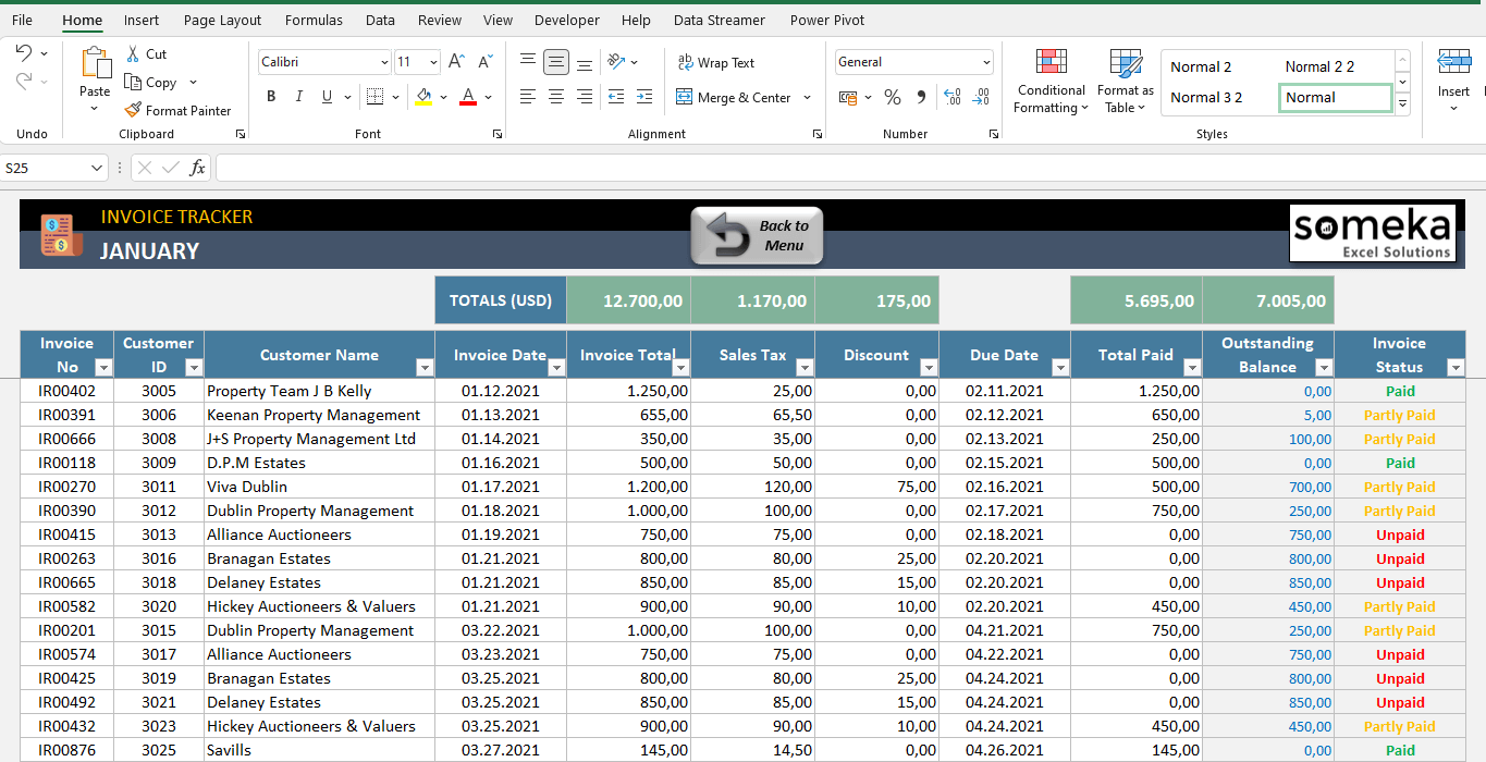 Invoice Tracker Free Excel Invoice And Payment Recording Tool