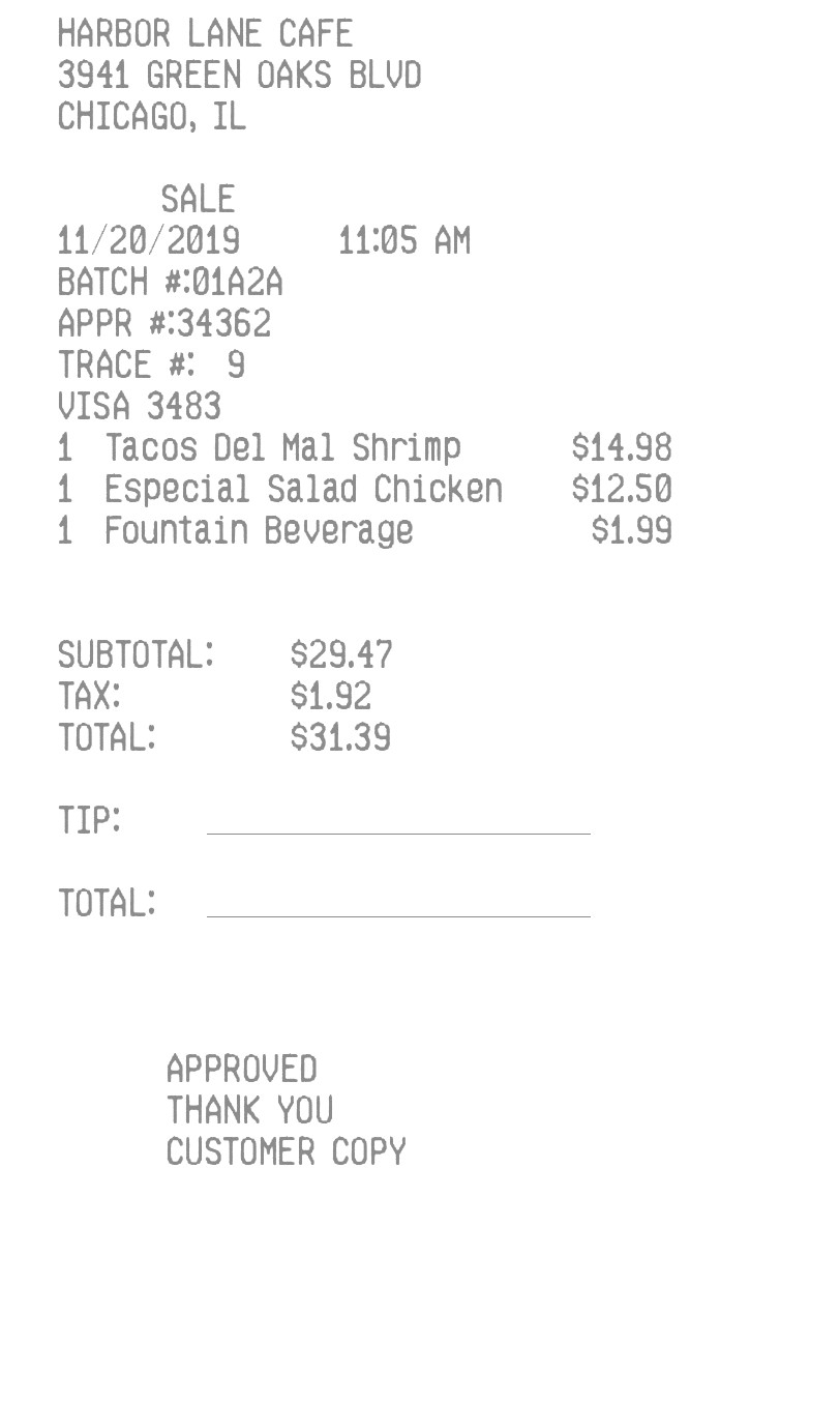Itemized Receipt Generator