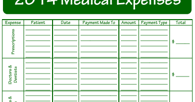 Kids Medical Expense Tracker Printable Gastcomputers