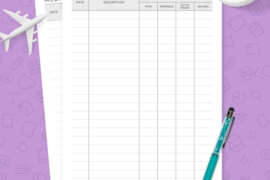 Kids Medical Expense Tracker Printable Herymenu