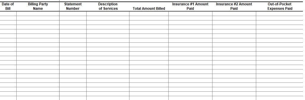 Kids Medical Expense Tracker Printable Kotiboards