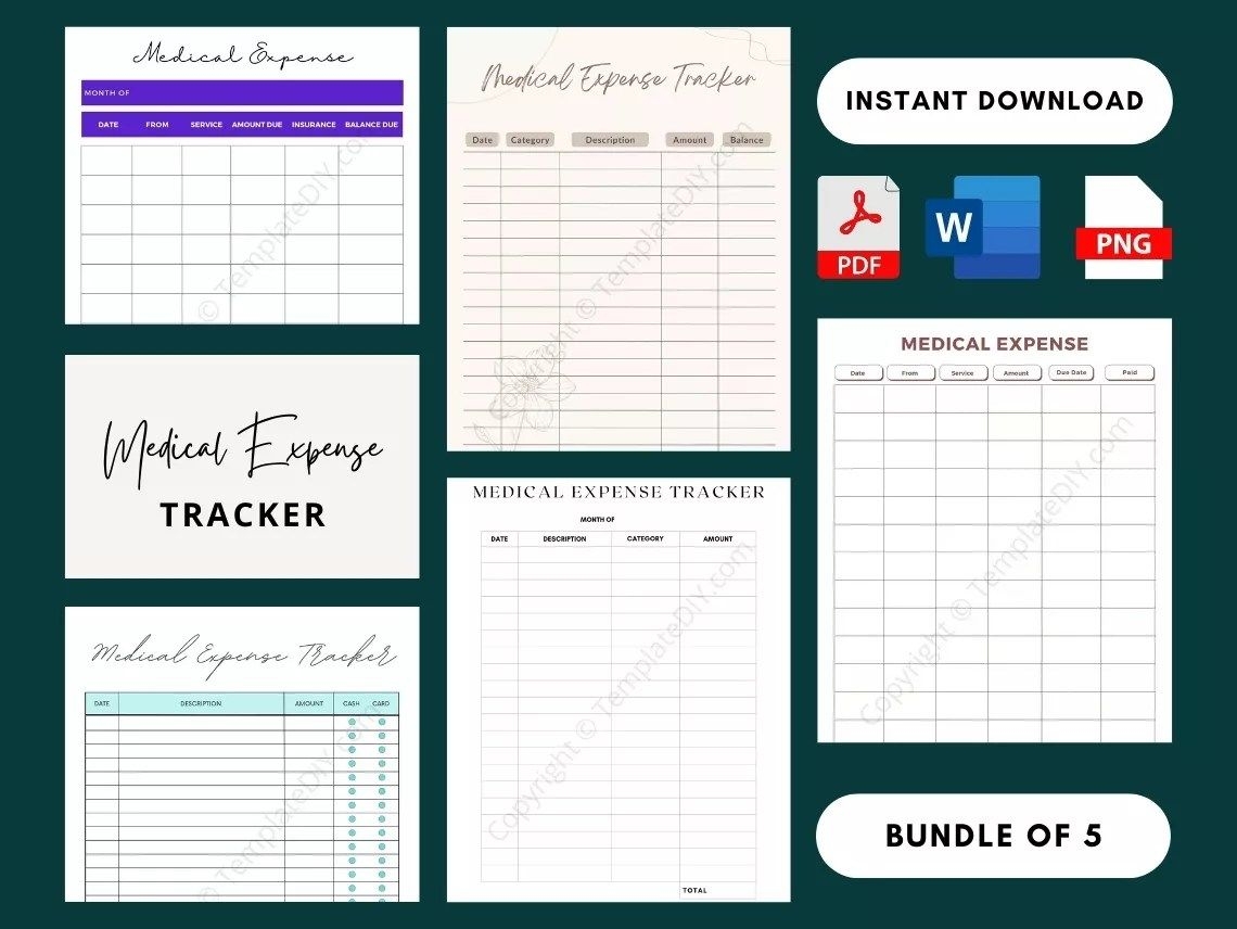 Kids Medical Expense Tracker Printable Perress